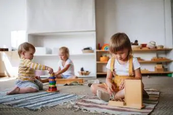 Fëmijët fokusohen në lojën me lodra natyrale miqësore me mjedisin