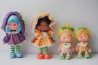 Muñecas vintage de tarta de fresa