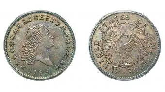 1795 Rambut Setengah Dolar Mengalir