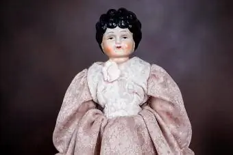 boneca de cabeça de porcelana antiga