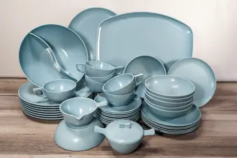 Xyoo 1950's Melmac Aqua Dishes