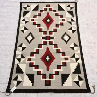 Vintage Traditional Navajo Ganado Wool Rug