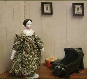 Starožitná viktoriánska porcelánová bábika