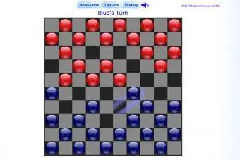 Captura de pantalla del joc de dames en línia Math Is Fun