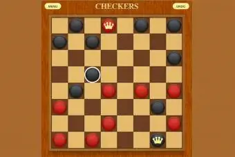 Captura de pantalla del joc de l'aplicació de dames d'Optime