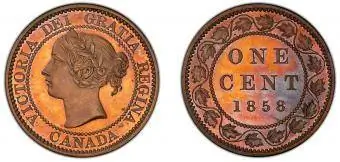 1858 Kanadyjski duży cent