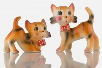 vintažinės kačių figūrėlės