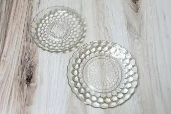 Anchor Hocking Bubble Pattern Pattern Plates Depresijas stikls