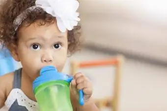 gadis kecil dengan cangkir sippy