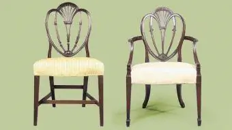Mahagónové stoličky George III, v štýle Hepplewhite