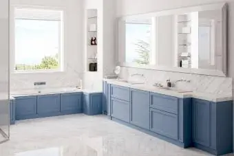 Mavi banyo konsolu