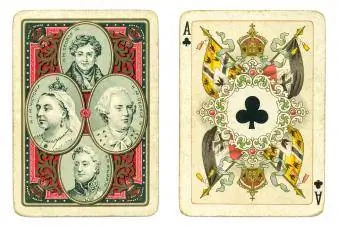 Antica carta da gioco della famiglia reale britannica del XIX secolo
