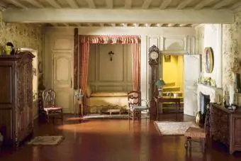 Dhoma gjumi provinciale franceze e periudhës së Louis XV