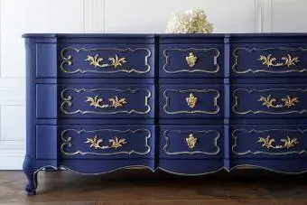 บุฟเฟ่ต์ Credenza ห้องนอน Royal Navy Blue ของฝรั่งเศส