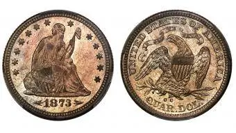 1873-CC Liberty Seed Quarter amb fletxes