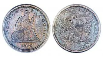 Liberty Seated Quarter iz 1870