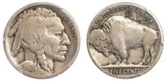 1916 Buffalo Nickel z podwójnym stemplem na awersie