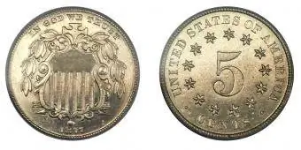 1877 Proof Shield Nickel