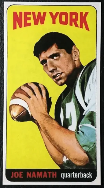 Scheda Rookie Joe Namath del 1965