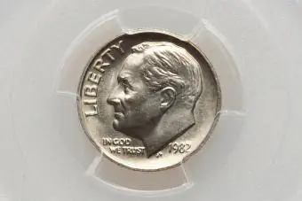 Дайм Рузвельта 1982 года без отметки монетного двора