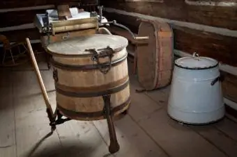 деревенская деревянная стиральная машина, отжимная ванна