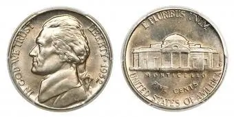 1952-D Marches complètes Jefferson Nickel