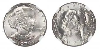 1979 Susan B. Anthony Dollar atas Jefferson Nickel tahun 1978