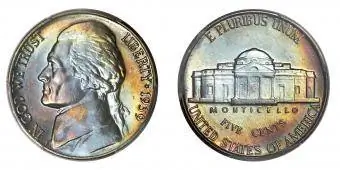 1939 Baliktad ng 1940 Jefferson Nickel