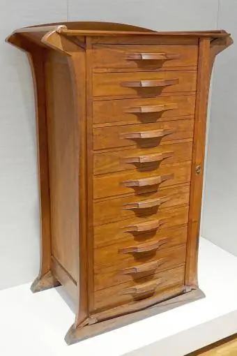 خزانة رسومات من خشب البلوط من مكتب المدير