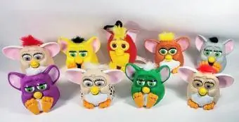 Vintage 1998 Furby McDonalds Zoo Siab Noj Khoom Ua Si Ntau