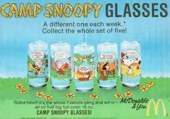 Jahrgang 1983 McDonald's Charlie Brown 'Camp Snoopy Collection'