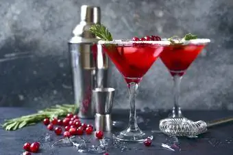 Krismasi cranberry mocktail na rosemary