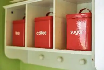 Te, kaffe og sukkerbeholdere