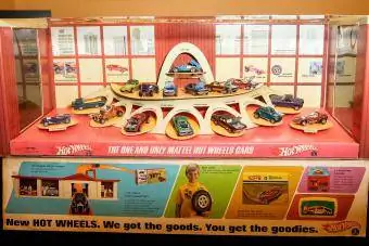 En original 1968 Hot Wheels-butikkutstilling