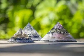 Orgone crystal pyramids