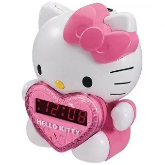Relógio Hello Kitty com luz noturna