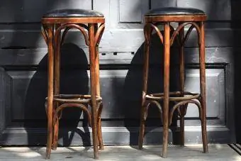 tabourets de bar en bois vintage