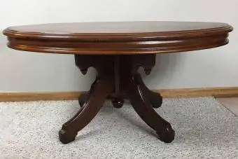 Antikt viktorianskt Eastlake Walnut Oval Cocktailbord