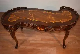 Table basse antique française Louis XV édouardienne des années 1910