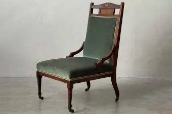 Edwardianischer Slipper-Stuhl mit Intarsien
