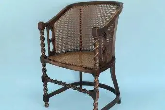 Edwardian Barley Twist Corner Chair na May Tungkod