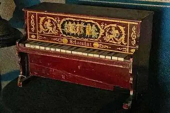 Piano SCHOENHUT d’enfant allemand antique avec des danseuses d’art du vieux monde, des chérubins de la boutique Etsy d’antiquités gothiques roses