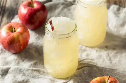 Apple Cider Slushy ที่มีแอลกอฮอล์สำหรับฤดูใบไม้ร่วงที่เมาเหล้า