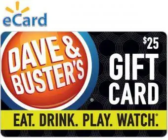 Dave & Busters Geschenkkarte im Wert von 25 $ (E-Mail-Versand)