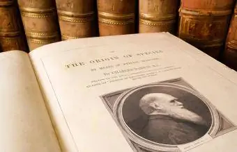 Charles Darwini raamatu "Liikide päritolu" antiikne koopia