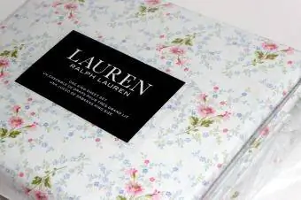 RALPH LAUREN somerpienk blomme X-DEEP KING 4 stuk lakenstel in 100% KATOEN