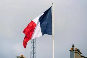 Френското знаме на Елисейския дворец