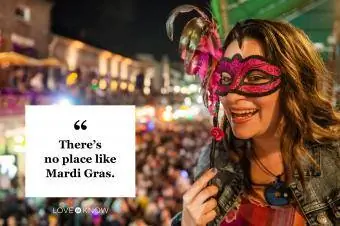 Mardi Gras citat kvinna gatan New Orleans