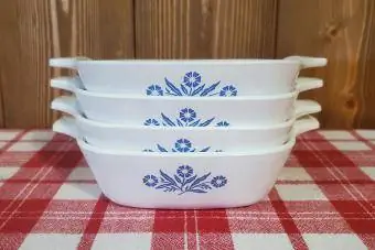 CONJUNTO de 4 pratos Corning Ware Cornflower Blue Petite