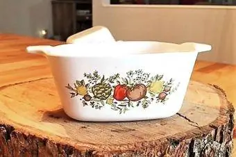 ვინტაჟური კორნინგის ნაწარმი | Spice of Life Casserole Dish | P-43-B | 2 3/4 ჭიქა ბოსტნეულის დიზაინი